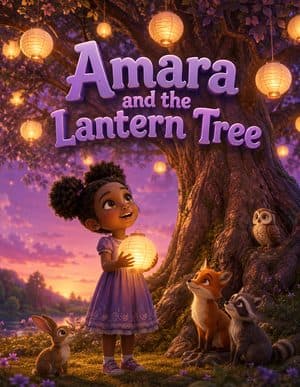 Amara and the Lantern Tree personalized storybook cover