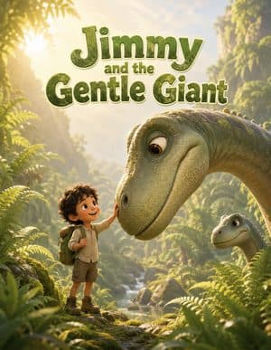 Jimmy and the Gentle Giant personalized dinosaur storybook cover